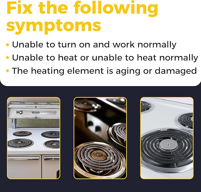 2026 Upgraded MP22YA Electric Range Burner Element 2 pcs MP15YA 6" and 2 pcs MP21YA 8" 4 Pack Unit Set Stove Burners Replacement for Whirlp00l Hard-wick Ken-more Ma-tag Electric Range Stove by Romalon