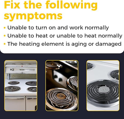 2026 Upgraded MP22YA Electric Range Burner Element 2 pcs MP15YA 6" and 2 pcs MP21YA 8" 4 Pack Unit Set Stove Burners Replacement for Whirlp00l Hard-wick Ken-more Ma-tag Electric Range Stove by Romalon