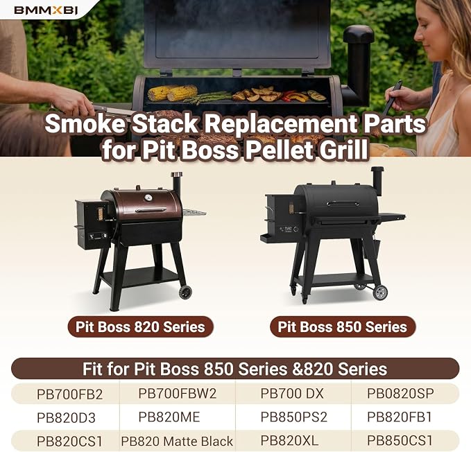Pellet Grill Chimney Replacement Parts for Pit Boss 820 850 Series | 10537 Grill Smoke Stack Replacement Parts for Pit Boss 850 820 700FB2 820SP PB0820SP, for Pit Boss Austin XL