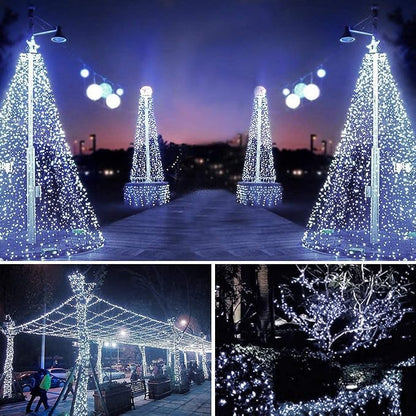 105ft 300 LED Christmas String Lights, End-to-End Plug 8 Modes | UL Certified - Outdoor Indoor Fairy Lights for Christmas Tree, Patio, Garden, Party, Wedding, Holiday (Cool White)