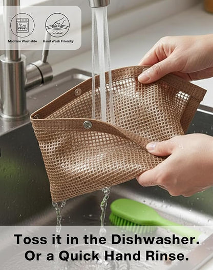 Mesh Grill Bags for Outdoor Grill – Reusable PTFE Non-Stick Grilling Pouch for Easy Cleanup, Grilling Bags for Vegetables, Fish & Smoker Accessories – Dishwasher Safe, 2Pcs