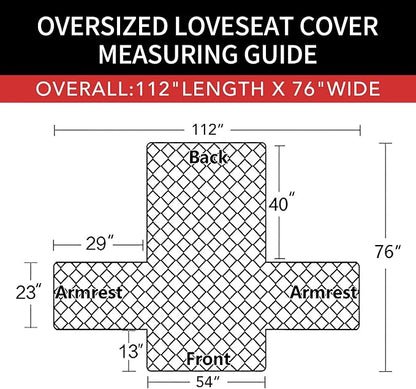 Easy-Going Reversible Couch Cover, 2 Cushion Sofa, Orange/Black | Oversized Loveseat Slipcover For Dogs, Water Resistant Mat, Living Room, Non-Slip Sofa Cover, Pet Friendly