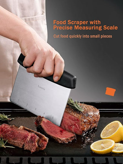 Griddle Accessories for Blackstone,13 Pc Flat Top Grill Accessories with Scraper, Spatulas, Tongs, 2 Bottles, 4 Egg Rings, Griddle Spatulas Set, Stainless Steel BBQ Accessories for Camping