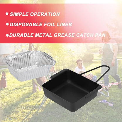 Grill Drip Pan for Nexgrill 720-0830H 720-0925P 720-0830D 720-08882A 720-0896 720-0888S Replacement Parts, Grill Drip Tray for Cuisinart CGG-7400 CGG-8500 Grease Catcher & 15pack Aluminum Foil Liner
