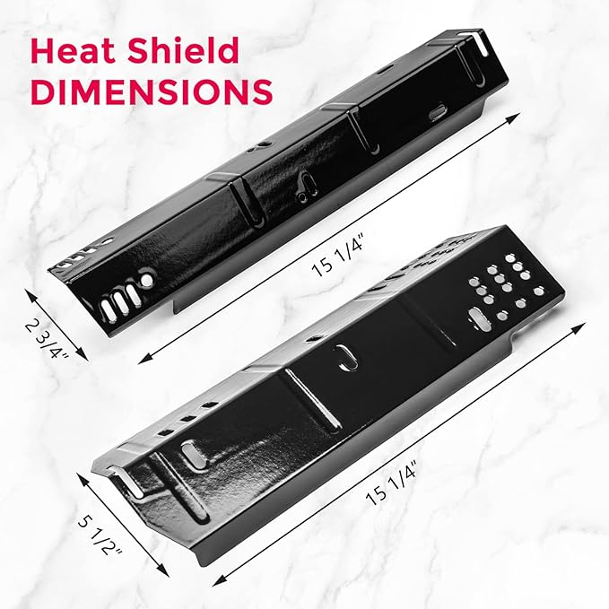 Uniflasy Grill Grates Heat Plates for Dyna-Glo 4 Burner DGH450CRP DGH451CRP Grill Parts for Dyna Glo 70-01-911 70-02-411 70-02-412 Porcelain Steel Heat Plates Replacement Part for Dyna-Glo