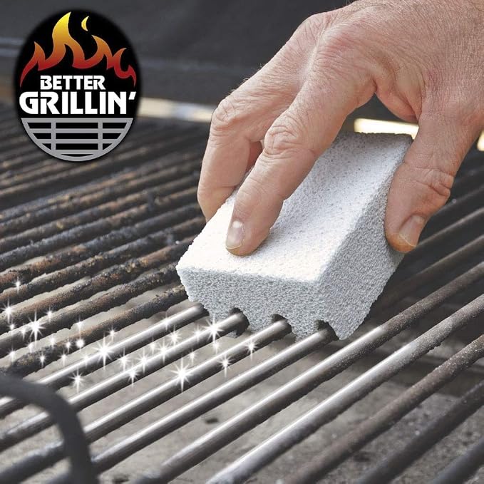Better Grillin Scrubbin Stone Grill Cleaning Brick Block | Griddle Stone | Grill Stone Cleaning Block | Barbecue Grill Cleaner for BBQ, Griddle, & Racks (Pack of 3)