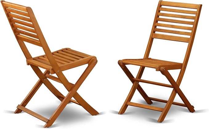 East West Furniture DEBS7CWNA 7 Piece Patio Dining Set Consist of a Rectangle Outdoor Acacia Wood Table and 6 Folding Side Chairs, 40x72 Inch, Natural Oil