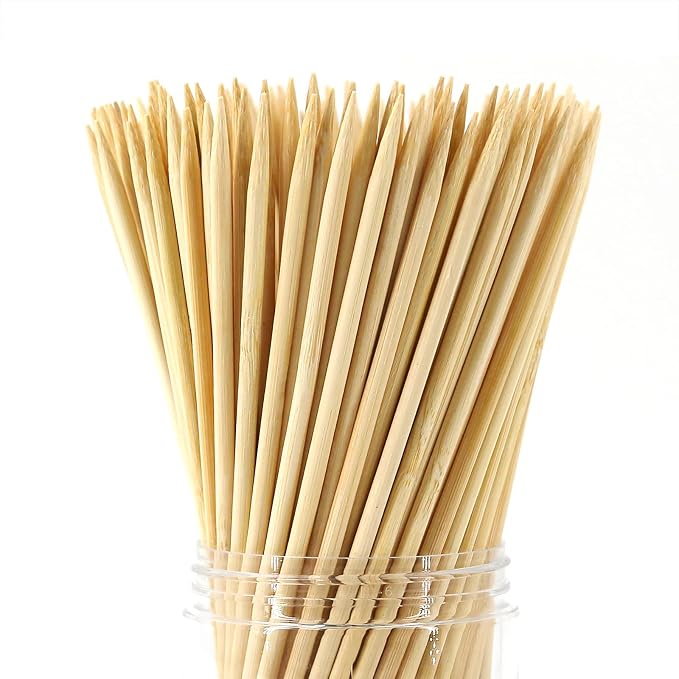 Party Hippo 8 Inch Natural Bamboo Skewers, 4mm Thick, 200 Pack – BBQ Kabob Sticks for Grilling, Fruit, Chocolate Fountain, Crafts & Parties – More Size Choices /8"/10"/12"/14"/16" (8" / 200 ct)