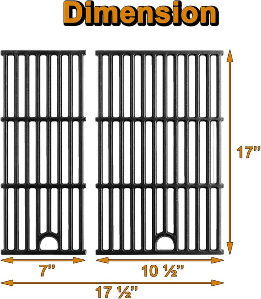 463630021 Grill Grates Replacement Parts for Charbroil Performance 2 Burner Grill Parts G426-0005-W1 G426-0004-W1 Cast Iron Cooking Grates Char Broil Gas Grill Parts 463660021 463660421 Grill Grids