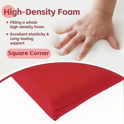 COZYVIDA Outdoor Chair Cushions Set of 4, 20"x20" Square Seat Pads with Tie Straps and YKK Zippers, 30D High-Density Foam, Water-Resistant Fabric,UV-Resistant 1000+ Hrs,Chili