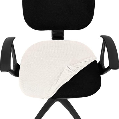 Smiry Office Computer Chair Seat Covers for Desk, Anti-dust Protector | Stretch Jacquard Removable Washable Desk Chair Seat Cushion Protectors, Ivory