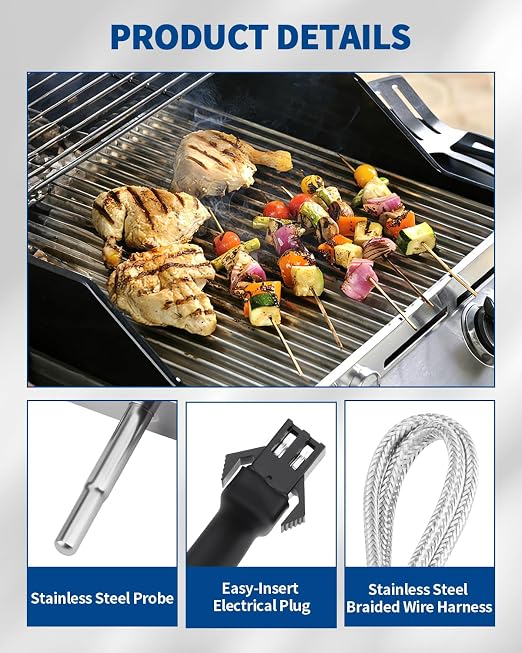 1.18" RTD Probe for Pit Boss Copperhead, PT1000 – PBVXP1 | Replacement Internal Sensor for Pit Boss Copperhead 3/4/5/7 Vertical Pellet Smokers. Accurate Grill Temperature Readings