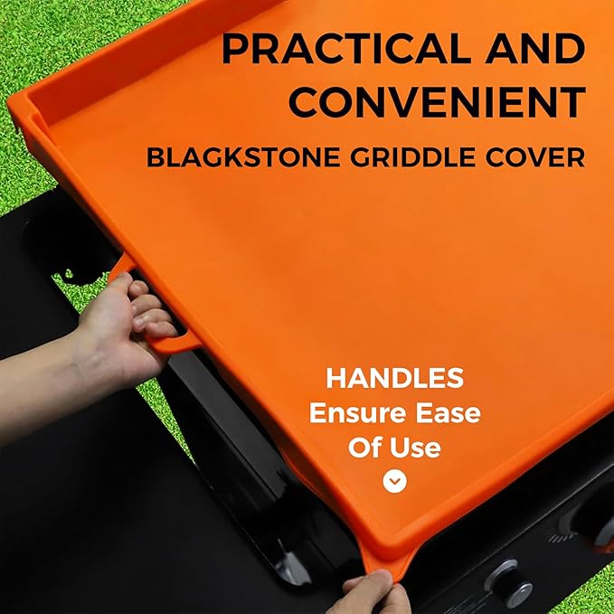 Griddle Cover Mat for Grill 36" Blackstone, Durable Full Protection Orange Grill Mat, Food Grade Material, Easy to Clean, Compact Design with Handles, Reusable