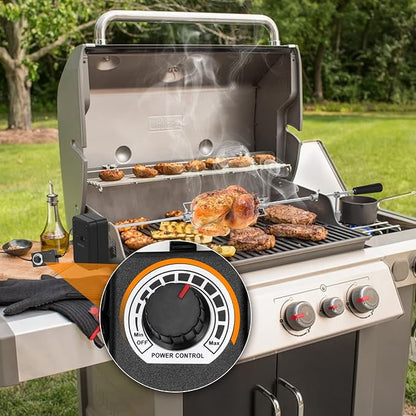 Onlyfire Universal Rotisserie Motor, Dual Use Electric BBQ Adjustable Speed Rotisserie Motor with USB Plug and Long Wire Adapter, Battery Powered Rotisserie Motor Cordless for BBQ, 110 Volt & 3.5 Watt