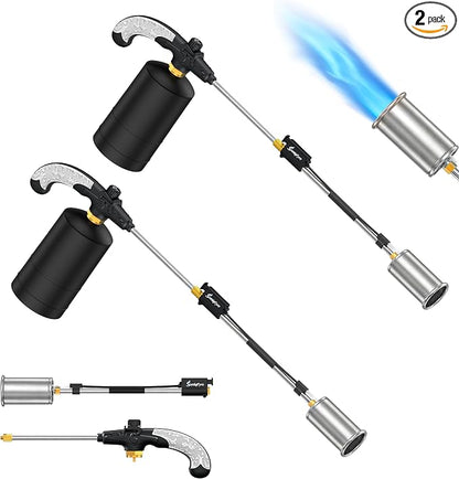 CSA Certified Propane Torch Weed Burner 2 Pack | Adjustable Flame Weed Torch with Detachable Handle&Piezo Trigger Self Igniting for Weed(Propane Tank Not Included)