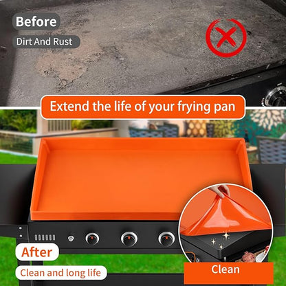 Snuggery 29 Inch Silicone Griddle Mat for Blackstone Griddle – Full Edge Waterproof Grill Lid Pad, Dust & Rust Protection, Food Grade Heavy Duty BBQ Cover for Outdoor Flat Top Grill