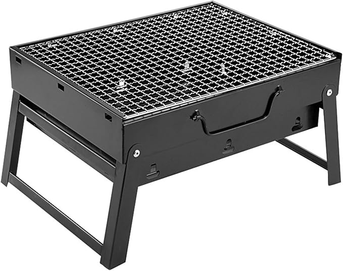 Foldable Charcoal BBQ Grill - Mini Portable Tabletop Barbeque - Great Folding Barbecue for Garden, Party, Festivals, Picnic, Camping, Hiking, Small Fire Pit,35 * 27 * 20cm