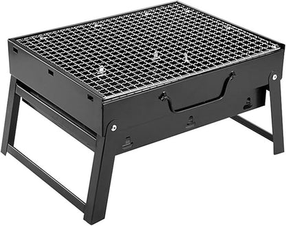 Foldable Charcoal BBQ Grill - Mini Portable Tabletop Barbeque - Great Folding Barbecue for Garden, Party, Festivals, Picnic, Camping, Hiking, Small Fire Pit,35 * 27 * 20cm