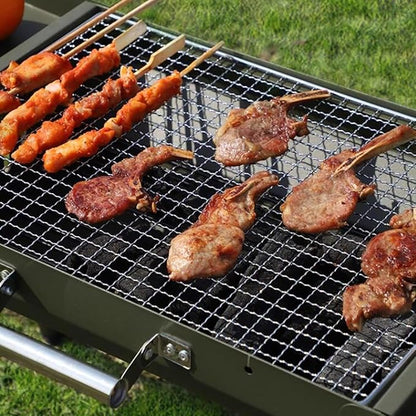 Barbecue Grill, Metal Small Camping Charcoal Grills Folding Portable Lightweight Portable BBQ Charcoal Grill for Outdoor Camping Hiking Picnics Backpacking Party