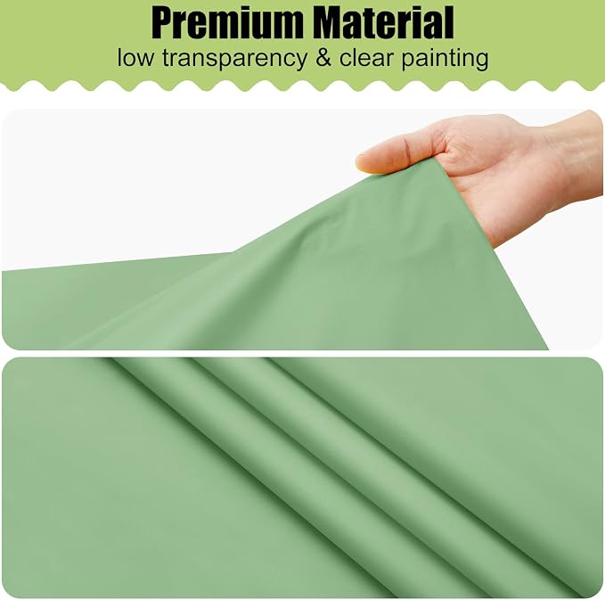 Smiry Disposable Table Cloth - 6 Pack, 54 x 72 Inch Waterproof Rectangle Tablecloths for Parties, Decorative Plastic Table Cover, Leakproof & Sturdy, Sage Green