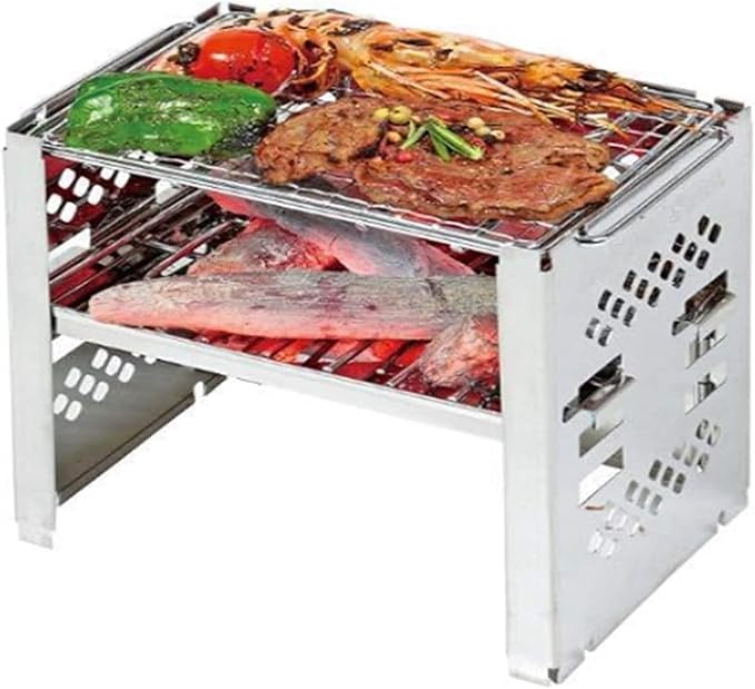 Outdoor Picnic Outdoor Indoor Barbecue Charcoal Grill Stainless Steel Folding Camping Stove Outdoor Grill