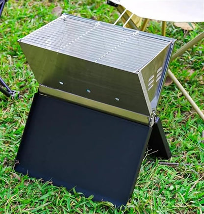 Barbecue Charcoal Grill Outdoor Portable Barbecue Grill Stainless Steel Folding Charcoal Grills for Campaing Charcoal BBQ Grill