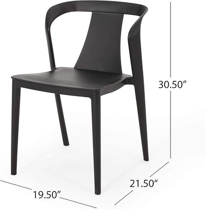 Christopher Knight Home Ianthe Outdoor Dining Chair (Set of 2), Black