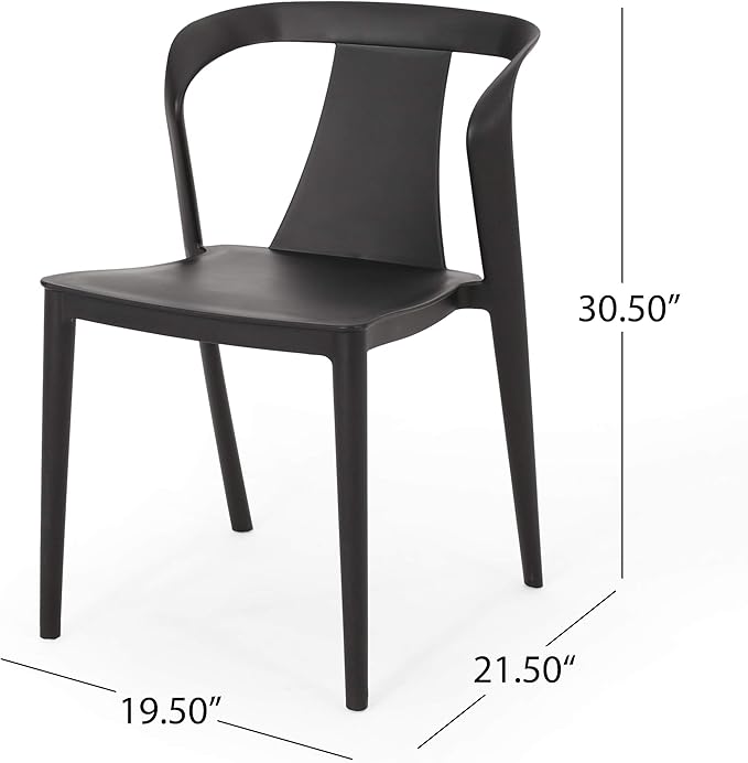 Christopher Knight Home Ianthe Outdoor Dining Chair (Set of 4), Black