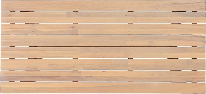Merax Patio Acacia Wood Coffee Table with Slatted Tabletop Design, Outdoor All-Weather Center Tables for Porch, Lawn, Backyard, Balcony, Easy Assemble,Light Teak