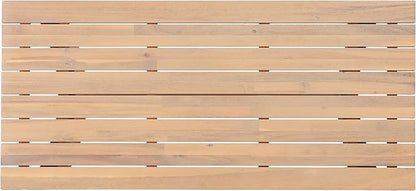 Merax Patio Acacia Wood Coffee Table with Slatted Tabletop Design, Outdoor All-Weather Center Tables for Porch, Lawn, Backyard, Balcony, Easy Assemble,Light Teak