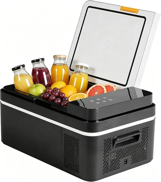 Simple Deluxe 12 Volt Refrigerator, 21QT Single Zone Electric Cooler, Car Fridge -4℉-68℉, Portable Refrigerator 12/24V DC 100-240V AC, Portable Freezer for Travel RV Camping Boat Home