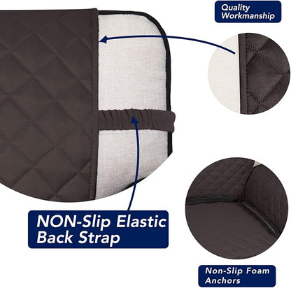 PureFit Reversible Quilted Couch Covers for Dogs Sofa Cover 4 Seater 88" | Chocolate/Beige, Water Resistant Couch Protector, Washable Pet Couch Cover with Non Slip and Elastic Straps For Kids