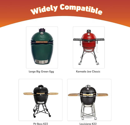 Skyflame Round Griddle, 18.5" Flat Top Griddle Insert | Grease Drain, Handle, Compatible with Kamado Joe Classic, Compatible with Large Big Green Egg