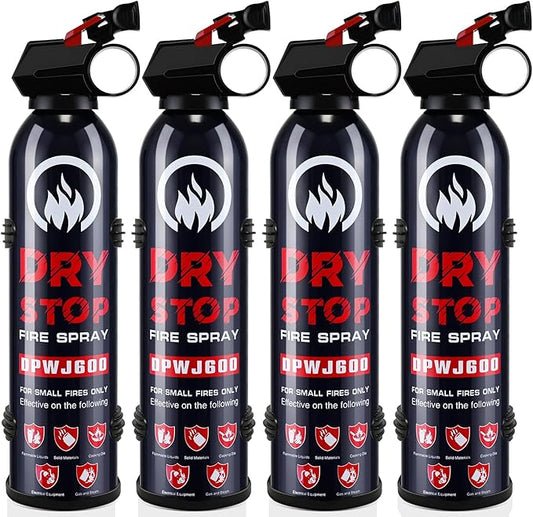 4 Pack Dry Chemical Fire Extinguisher with Mounting Bracket- Portable ABC Fire Extinguisher for Home and Vehicle, Grease & Electrical Fire Extinguisher for Kitchen, Car, Office, Easy to Use