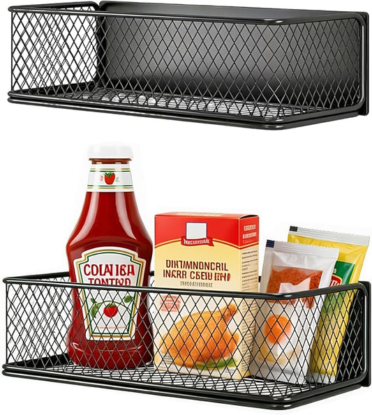 2-Pack Magnetic Storage Bins Fits for Traeger Grills – Compatible with Ironwood 885/650, Pro Series 22/34/575/780, Pit Boss & Z Grills – Outdoor Smoker Accessory Caddy