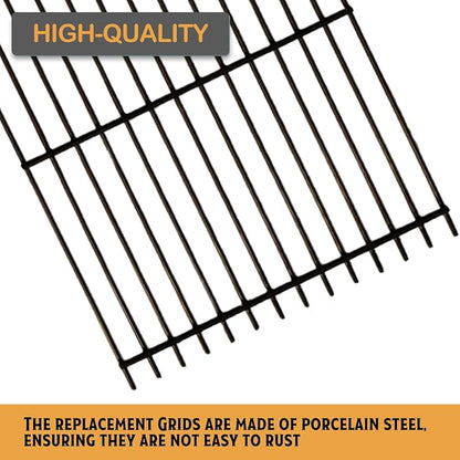 Master Cook 3 Burner Grill Repair Kit - Set of Two Porcelain Coated Cooking Grid,Three Porcelain Steel Replacement Heat Plates & 3 Stainless Steel Burners for Master Cook 3 Burner Grill Model