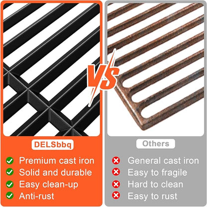 17" Grill Grates for Charbroil Performance 2 Burner 463630021 463660421 463655021 463630422 463655421, Cooking Grids for Charbroil Grills, Replacement Parts for G426-0004-W1 G426-0005-W1, Cast Iron