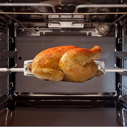 ABOOFAN Stainless Steel Rotisserie Fork for Air Fryer Grill Roasted Chicken Holder with Stable Bracket for Bbq Outdoor Cooking 15.74X1.77X0.98 Inches
