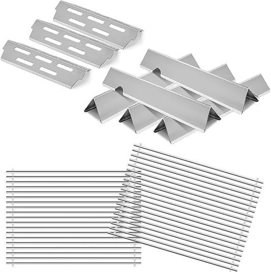 SettleDown Grill Grates 66032 Flavorizer Bars for Weber Genesis II Grill Parts GS4,66095 Cooking Grates & 66795 Heat Deflector for Weber Genesis ii E-310 E-315 S-335, Stainless Steel