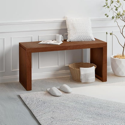 APRTAT Bamboo Dining Bench 35-Inch Indoor Wood Shoe Rack Bench for Entryway | Easy Assemble, Sturdy & Durable,Slatted Design,Versatile Everyday Seating,Living Room Hallway Bedroom Bathroom