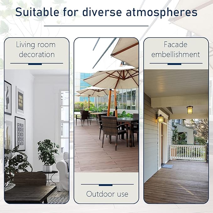 32in Outdoor Table Patio Dining Table Outdoor Dining Table with Umbrella Hole Round Tempered Glass for Yard Bistro Lawn Balcony