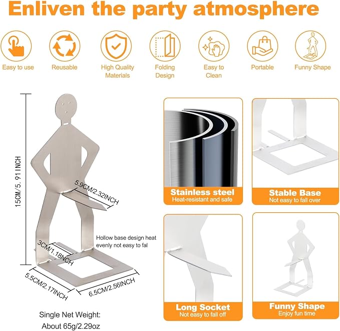 Hot Dog Holder Stand BBQ Accessories, Grill 7Pcs Barbecue Forks Stainless Steel Funny Gift for Party Camping