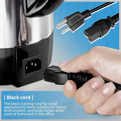 HASMX 3 Prong Power Cord 36" for Smokehouse LJ Little Big Mini Chief Smoker HighTemp, Replacement Electric Smoker Part 3pin Cord Black 3ft Length (1-Pack)