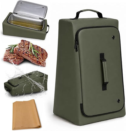 BBQ Blanket for Resting Meat, 270° Opening Leak-Proof Insulated Meat Resting Bag with Butcher Paper, BBQ Brisket Blanket for Pork Shoulder/Steak/Turkey, Smoker Grilling Accessories Gifts for Men/Dad