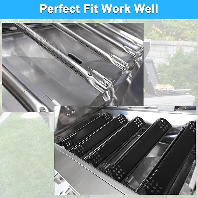 Grill Parts for Jenn-Air 720-0727 720-0709 720-0709B & Kitchenaid 720-0990C 720-0893 720-0826 720-0709C 860-0003, Grill Heat Plates Burners Igniter for Jenn-Air 720-0727 5 Burner Gas BBQ Grill