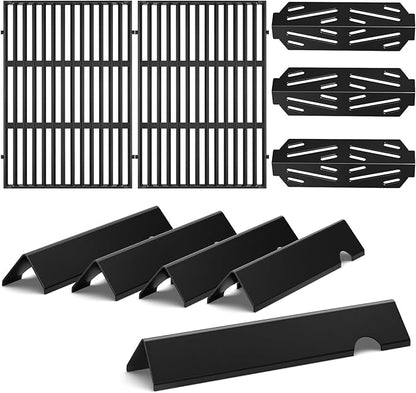 QuliMetal 18.75" Grill Grates and Genesis II Flavorizer Bars and Heat Deflector Replacement Parts for Weber Genesis II 300 /LX 300, 66095 66795 66040 Parts for Weber Genesis II Grill Parts