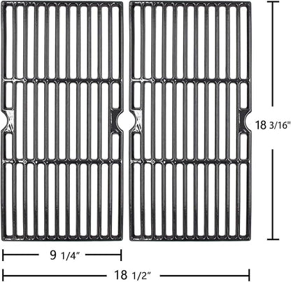 Hongso 18 3/16" x 9 1/4" Porcelain-Enameled Grill Grates 463675517 for CharBroil Signature 2 Burners, 4 Burners 463277017 463245017 Models, Cooking Grids G470-0002-W1, 2 Packs
