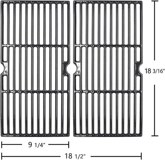 Hongso 18 3/16" x 9 1/4" Porcelain-Enameled Grill Grates 463675517 for CharBroil Signature 2 Burners, 4 Burners 463277017 463245017 Models, Cooking Grids G470-0002-W1, 2 Packs