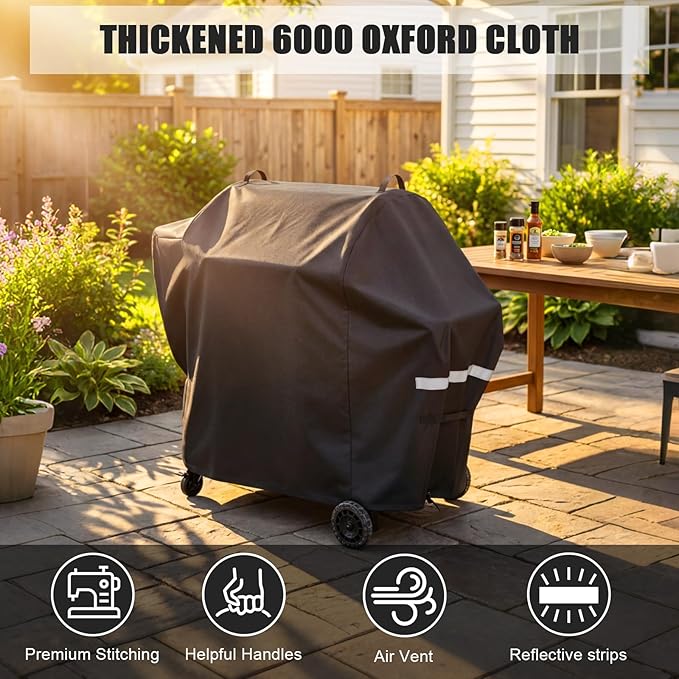 Grill Cover for 850FB2/850M and 1300M Pit Boss Grills,600D Heavy Duty Water-Resistant BBQ Cover with Adjustable Windproof Straps for Pit Boss Wood Pellet Grills All-Season Protection