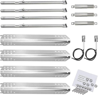 Utheer Grill Replacement Parts for Charbroil Advantage Series 4 Burner 463344015 463343015 463240015 463432215 Gas Grills, 3 Burner 463436815, Grill Burner Heat Plate Shield Adjustable Crossover Tube